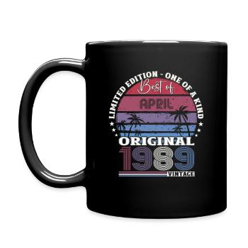 35th Birthday Gift Husband Vintage 1989 - Full Colour Mug - black - Left