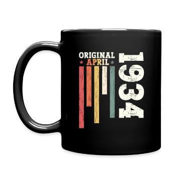 90e anniversaire mari Original avril Vintage 1934 - Mug uni - noir - Gauche