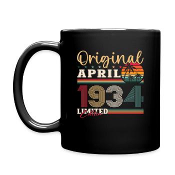 90e anniversaire mari Original avril Vintage 1934 - Mug uni - noir - Gauche