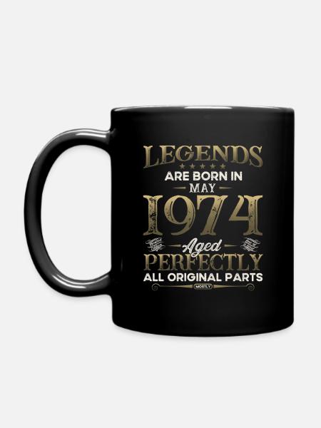 50. Geburtstag Mann Legende Mai Jahrgang 1974 - Ensfarvet krus - sort