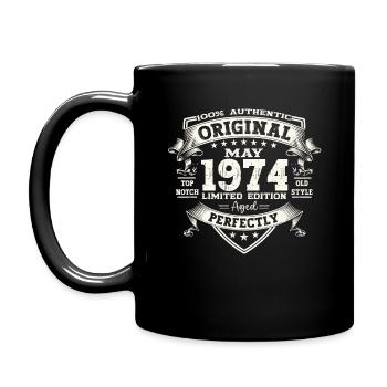 Anniversaire 1974 Mai 1974 Millésime 1974 Légende 74 - Mug uni - noir - Gauche
