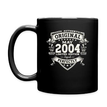 Geburtstag 2004 Mai 2004 Jahrgang 2004 Legende 04 - Tasse einfarbig - Schwarz - Links
