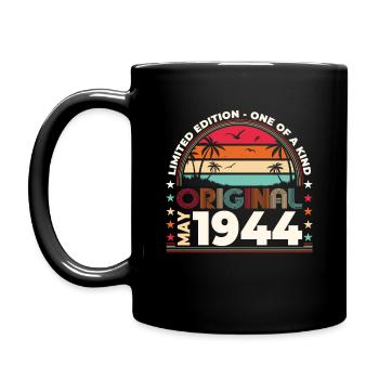 Mai 1944 Millésime 1944 Anniversaire 1944 Légende 44 - Mug uni - noir - Gauche