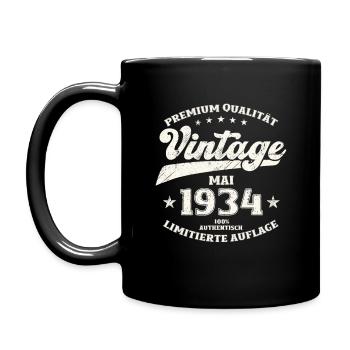 Vintage Mai 1934 Jahrgang 1934 Geburtstag 1934 - Tasse einfarbig - Schwarz - Links