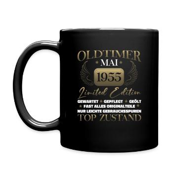 Oldtimer Mai 1955 Jahrgang 1955 Geburtstag 1955 - Tasse einfarbig - Schwarz - Links