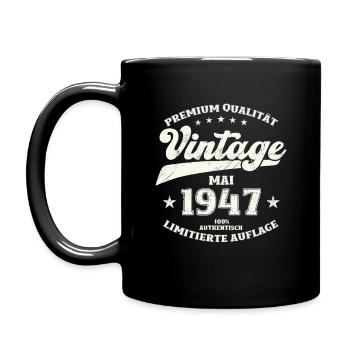 Vintage Mai 1947 Jahrgang 1947 Geburtstag 1947 - Tasse einfarbig - Schwarz - Links