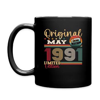 Original May 1991 Vintage 1991 Birthday 1991 - Full Colour Mug - black - Left