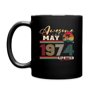 Original 1974 Vintage 1974 50th Birthday 1974 - Full Colour Mug - black - Left
