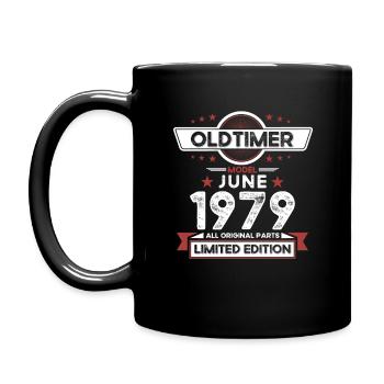 OIdtimer June 1979 Vintage 1979 Birthday 1979 - Full Colour Mug - black - Left