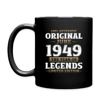 Original Juni 1949 Jahrgang 1949 Geburtstag 1949 - Tasse einfarbig - Schwarz - Links