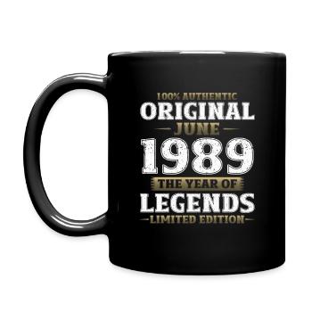 Original Juin 1989 Millésime 1989 Anniversaire 1989 - Mug uni - noir - Gauche