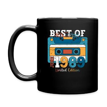 Cassette June 1989 Vintage 1989 Birthday 1989 - Full Colour Mug - black - Left