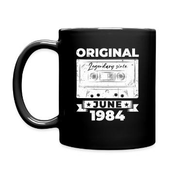 Cassette June 1984 Vintage 1984 Birthday 1984 - Full Colour Mug - black - Left
