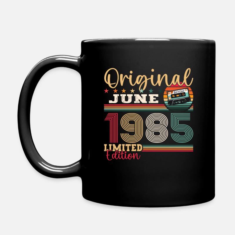 Cassette Juin 1985 Millésime 1985 Anniversaire 1985 - Mug uni - noir