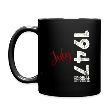 77th Birthday Original July 1947 Born 1947 - Full Colour Mug - black - Left