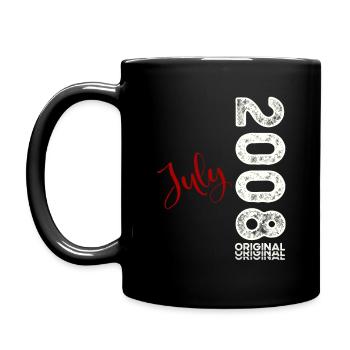 16. Geburtstag 08 Original Juli 2008 Jahrgang 2008 - Tasse einfarbig - Schwarz - Links