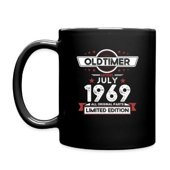 55. Geburtstag Oldtimer Juli 1969 Jahrgang 1969 - Tasse einfarbig - Schwarz - Links