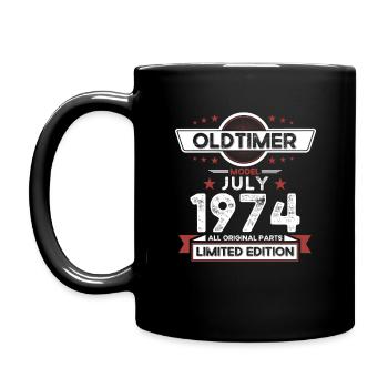 50th Birthday Classic Car July 1974 Vintage 1974 - Full Colour Mug - black - Left