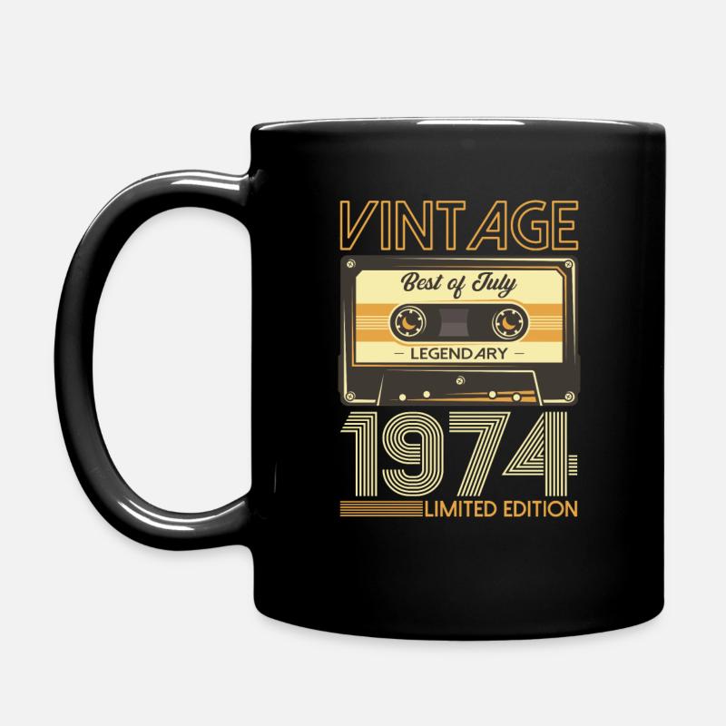 Cassette 50ème Anniversaire Juillet 1974 Millésime 1974 - Mug uni - noir