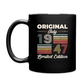 77th Birthday Original July 1947 Born 1947 - Full Colour Mug - black - Left
