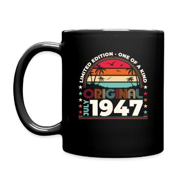 77th Birthday Original July 1947 Born 1947 - Full Colour Mug - black - Left