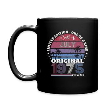 50. Geburtstag Original Juli 1975 Jahrgang 1975 - Tasse einfarbig - Schwarz - Links