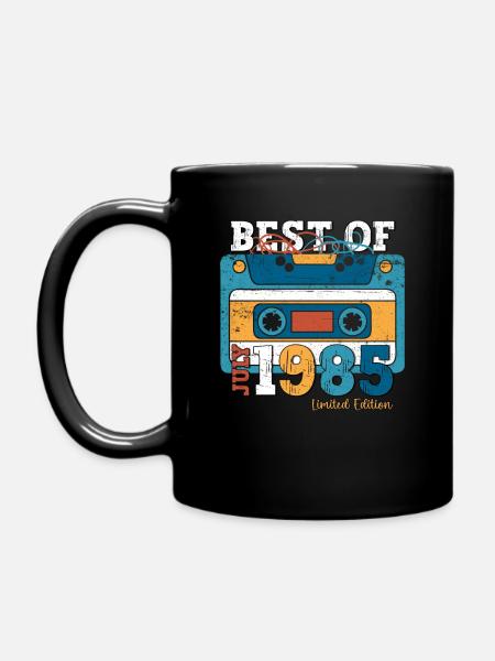 Cassette 40ème Anniversaire Juillet 1985 Millésime 1985 - Mug uni - noir