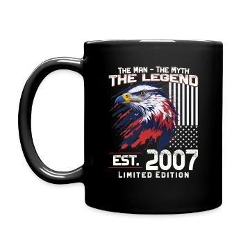17ème Anniversaire Année 2007 Millésime 2007 Légende - Mug uni - noir - Gauche
