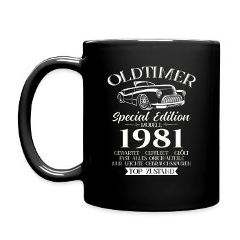 Oldtimer 1981 Jahrgang 1981 43. Geburtstag 1981 - Tasse einfarbig - Schwarz - Links