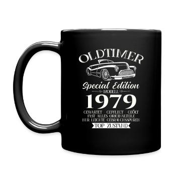 Oldtimer 1979 Jahrgang 1979 45. Geburtstag 1979 - Tasse einfarbig - Schwarz - Links
