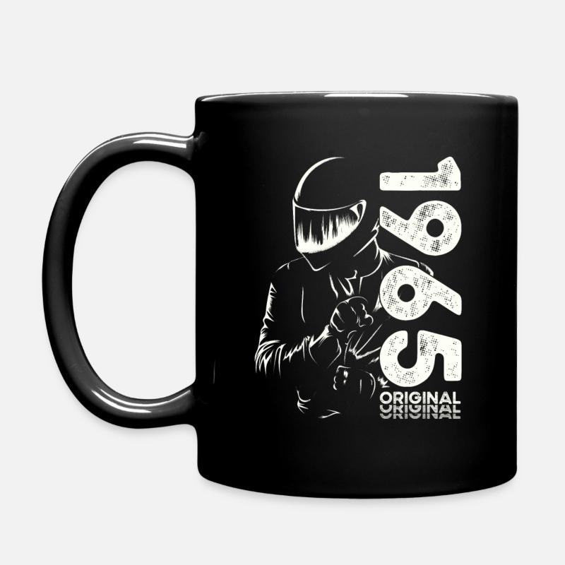 60. Geburtstag Jahrgang 1965 Motorradfahrer Biker - Tasse einfarbig - Schwarz