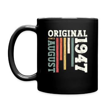77th Birthday Original August 1947 Born 1947 - Full Colour Mug - black - Left