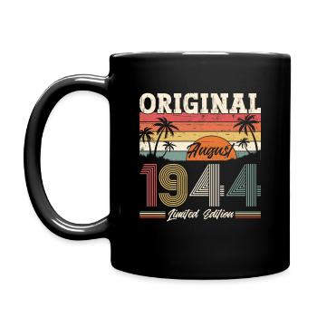 80th Birthday Original August 1944 Born 1944 - Full Colour Mug - black - Left