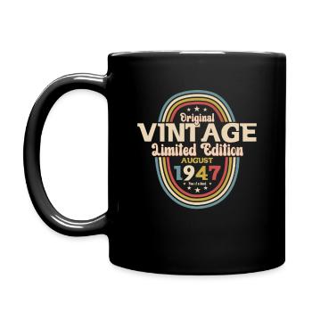 77th Birthday Original August 1947 Born 1947 - Full Colour Mug - black - Left