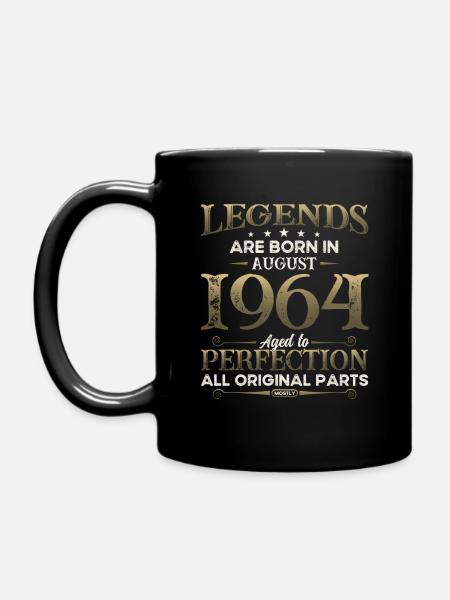 60th Birthday Original August 1964 Born 1964 - Full Colour Mug - black