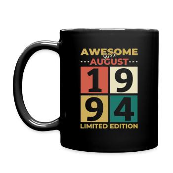30th Birthday Original August 1994 Vintage 1994 - Full Colour Mug - black - Left