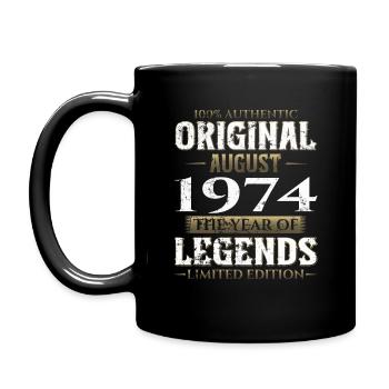 50e anniversaire Original août 1974 Cassette 1974 - Mug uni - noir - Gauche