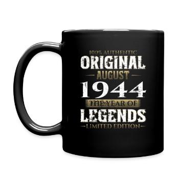 80th Birthday Original August 1944 Born 1944 - Full Colour Mug - black - Left