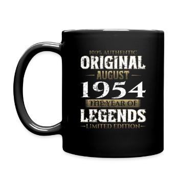 70e anniversaire Original août 1954 Né en 1954 - Mug uni - noir - Gauche
