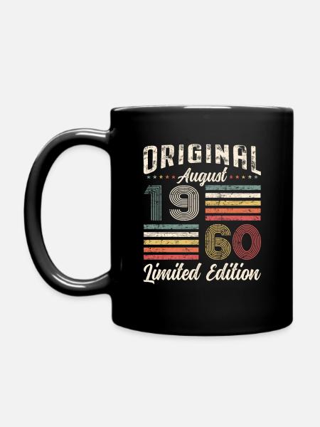 65th Birthday Original August 1960 Vintage 1960 - Full Colour Mug - black