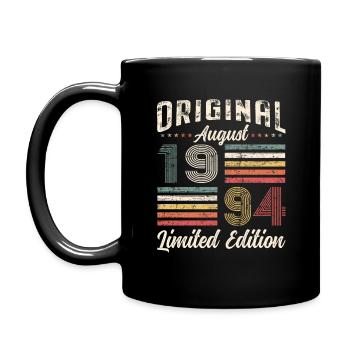 30th Birthday Original August 1994 Vintage 1994 - Full Colour Mug - black - Left