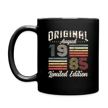 40. Geburtstag Original August 1985 Jahrgang 1985 - Tasse einfarbig - Schwarz - Links