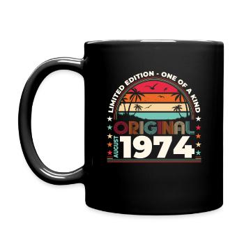 50th Birthday Original August 1974 Year 1974 - Full Colour Mug - black - Left