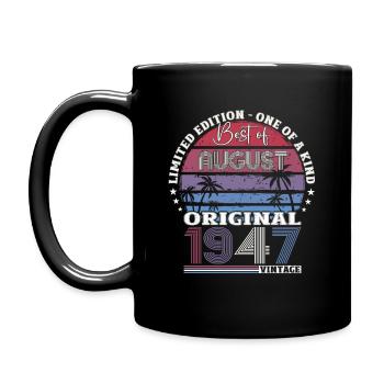 77th Birthday Original August 1947 Born 1947 - Full Colour Mug - black - Left