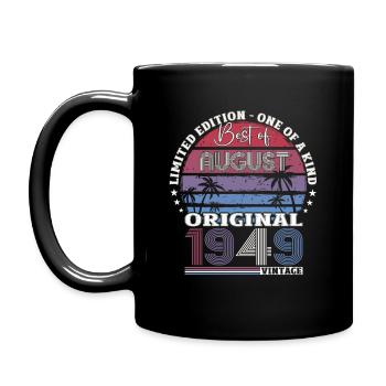 75th Birthday Original August 1949 Born 1949 - Full Colour Mug - black - Left