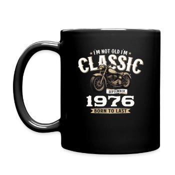 48ème Anniversaire Vintage Septembre 1976 Moto - Mug uni - noir - Gauche