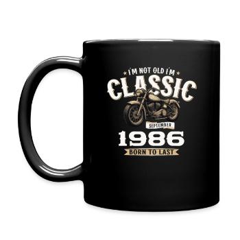 38ème Anniversaire Vintage Septembre 1986 Moto - Mug uni - noir - Gauche
