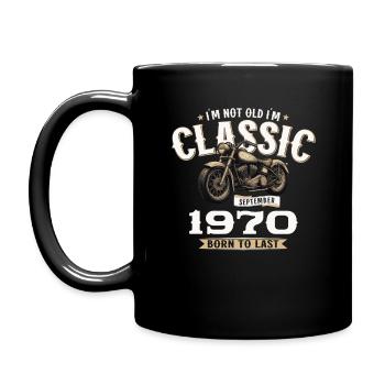 54ème anniversaire Vintage Septembre 1970 Moto - Mug uni - noir - Gauche