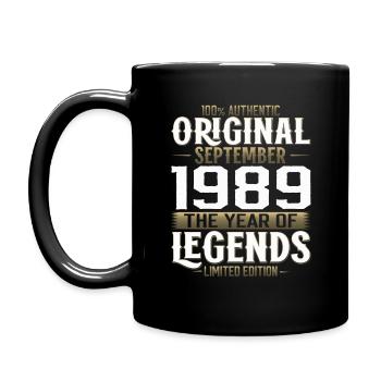 35ème Anniversaire Millésime Septembre 1989 Millésime 89 - Mug uni - noir - Gauche