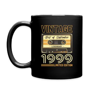 Cassette du 25e anniversaire septembre 1999 millésime 99 - Mug uni - noir - Gauche